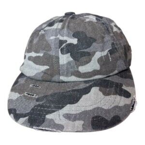 CC Exclusives Women's Gray Camouflage Distressed Cap Hat